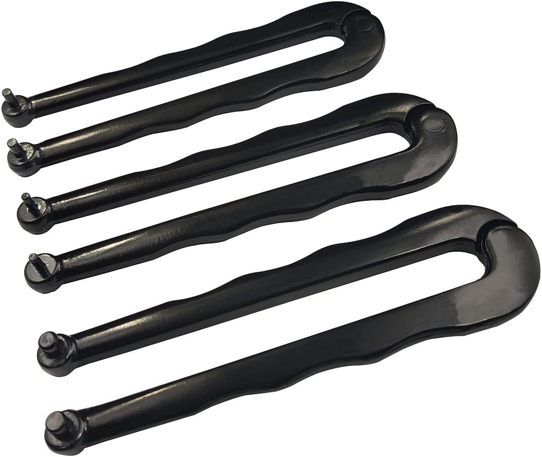 Universal Black Finish Steel Adjustable Face Spanner Wrench Pin Pliers For Round Nuts with Drilled Holes (3mm)