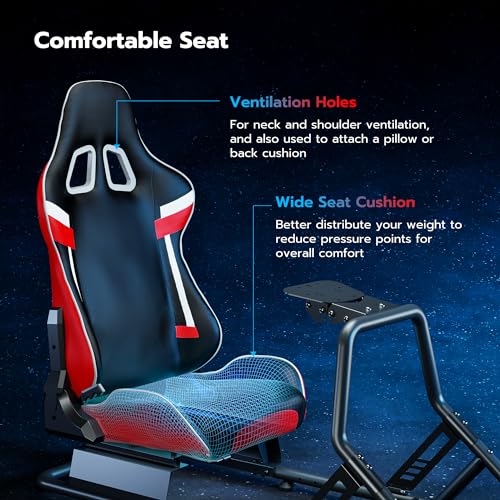 ARES WING Racing Simulator Cockpit with Monitor Mount and Seat, Formula and GT Sim Racing Cockpit Compatible with Fanatec, Thrustmaster, Logitech, Moza Racing Games on PS5, PS4, Xbox and PC