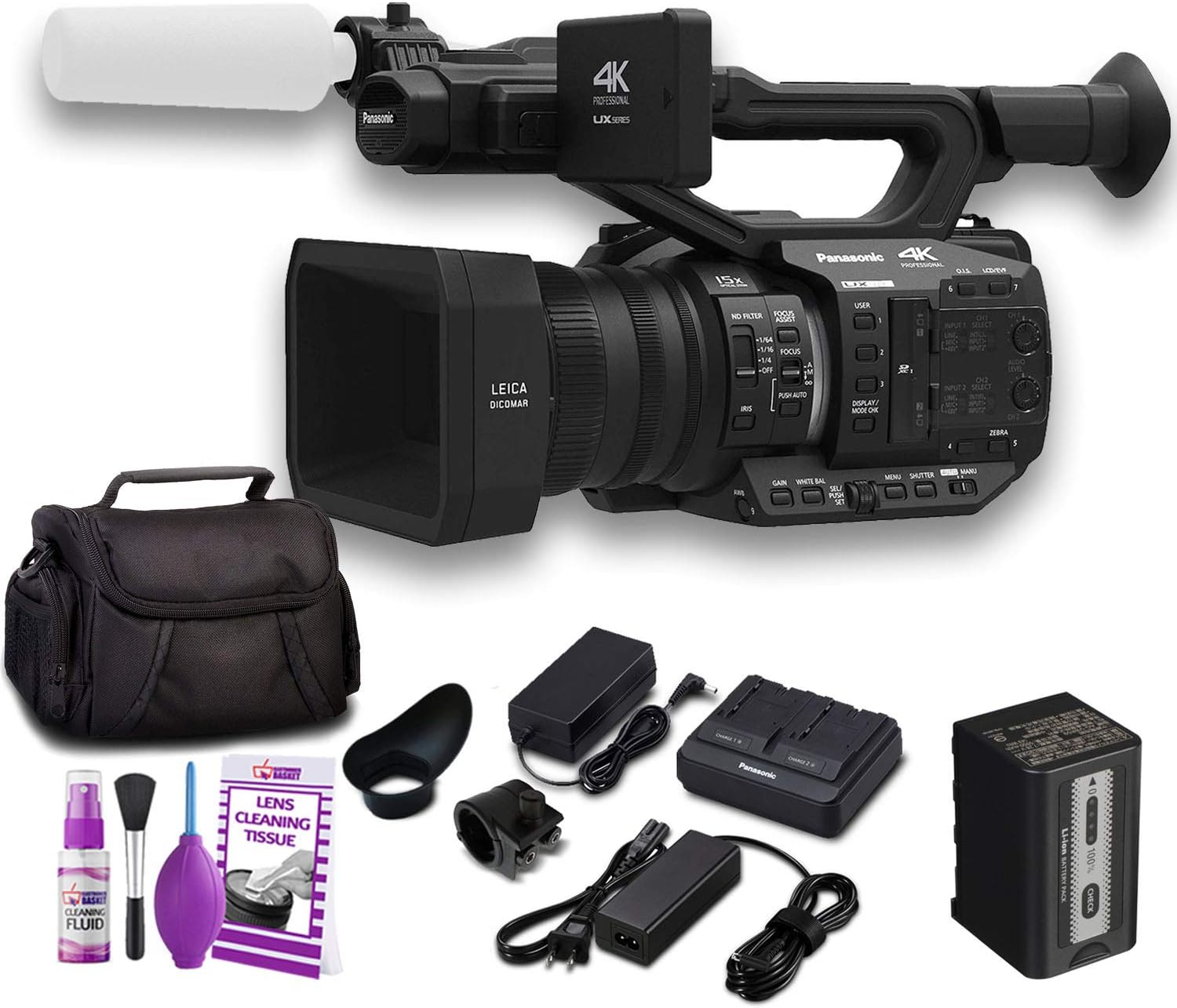 Panasonic AG-UX90 4K/HD Professional Camcorder (AG-UX90) Base Bundle
