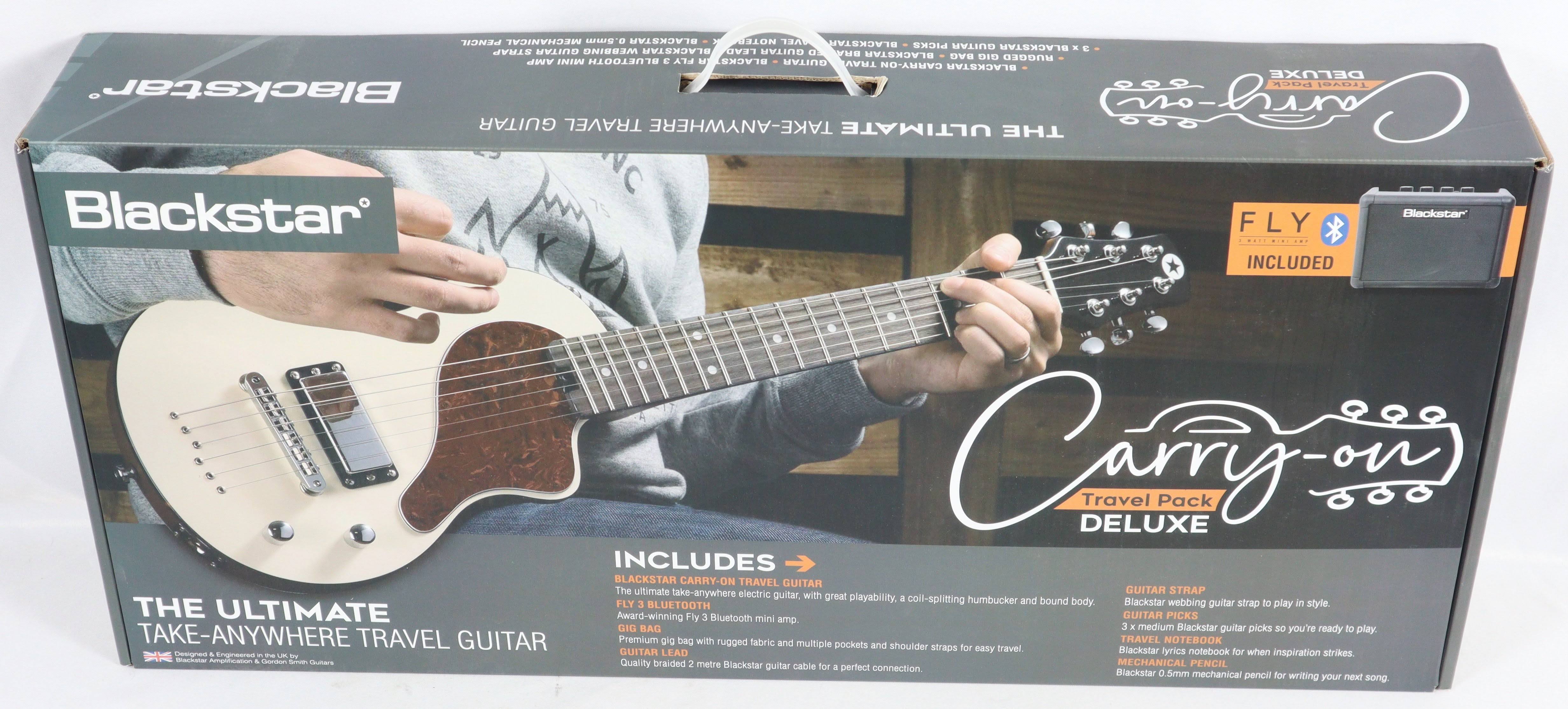 Blackstar Carry-On Travel Guitar Deluxe Pack, Black