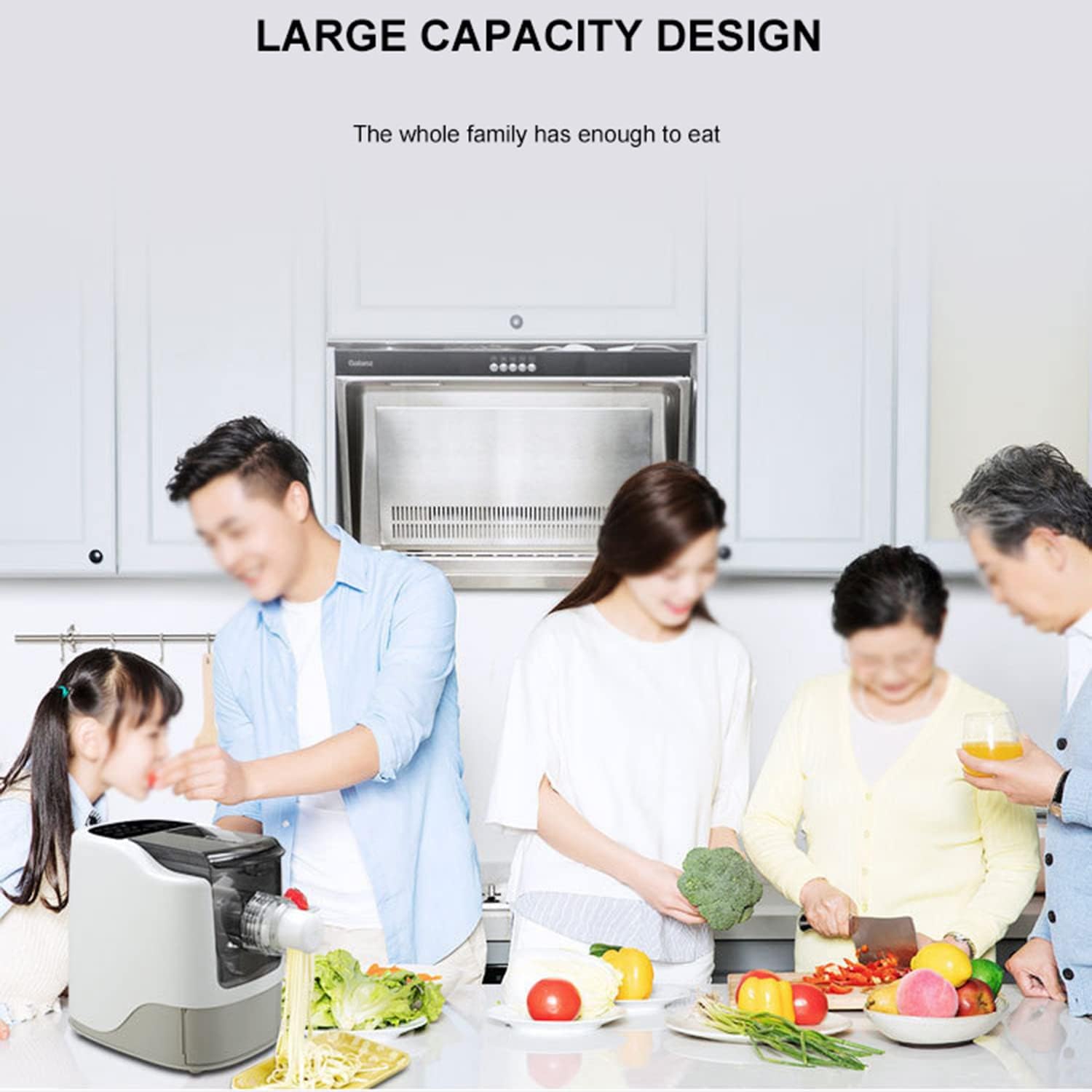 YILEFU Intelligent Fully Automatic Electric Home Pasta Machine Noodle Pasta Maker Making Machine Pasta Extruder 260W with 13 Noodle Molds Saves Time and Effort and is Beginner Friendly