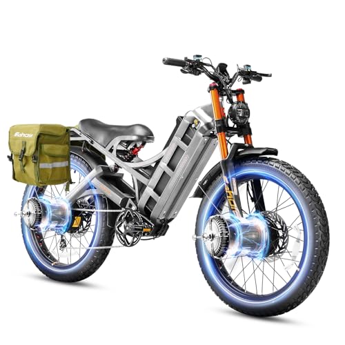2025 Romeo Pro 3/Pro 2 Electric Bike for Adults 5000W/4000W Dual Motor E Bike 50/46MPH 60V/80Ah 52V/70AH Long Range Electric Bicycle,26 * 4.0 Fat Tire Full Suspension Electric Mountain Bike