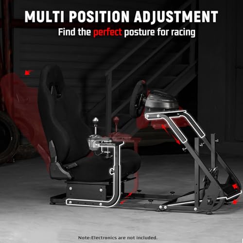 Dardoo G29 Racing Simulator Cockpit with Seat Fit for Logitech/Thrustmaster/Fanatec G25 G27 G923 T150,Steering Wheel Cockpit,Not Include Wheel, Pedal and Shifter