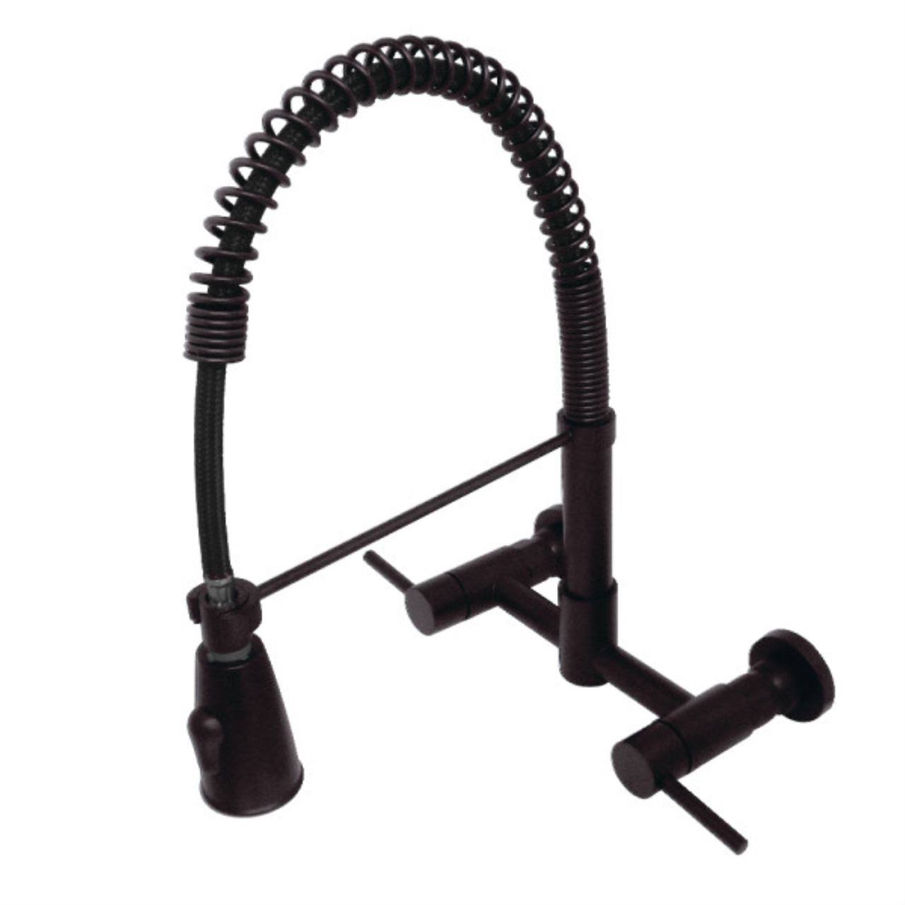 Kingston Brass GS8285DL Concord 2-Handle Wall Mount Pull-Down Kitchen Faucet, Oil Rubbed Bronze