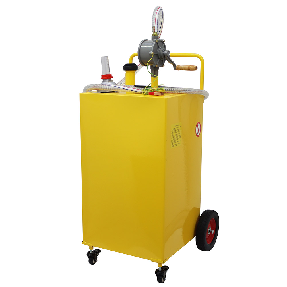 INTBUYING 30 Gallon Portable Gas Caddy Fuel Storage Tank Portable Refueling Drum Oil Storage Tank