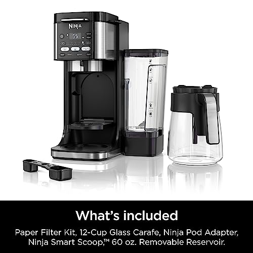 Ninja Hot and Iced Coffee Maker, Single Serve Coffee Maker and Drip Coffee Machine, DualBrew Pro Specialty 12-Cup with K-Cup Combo, Includes Permanent Filter, CFP307