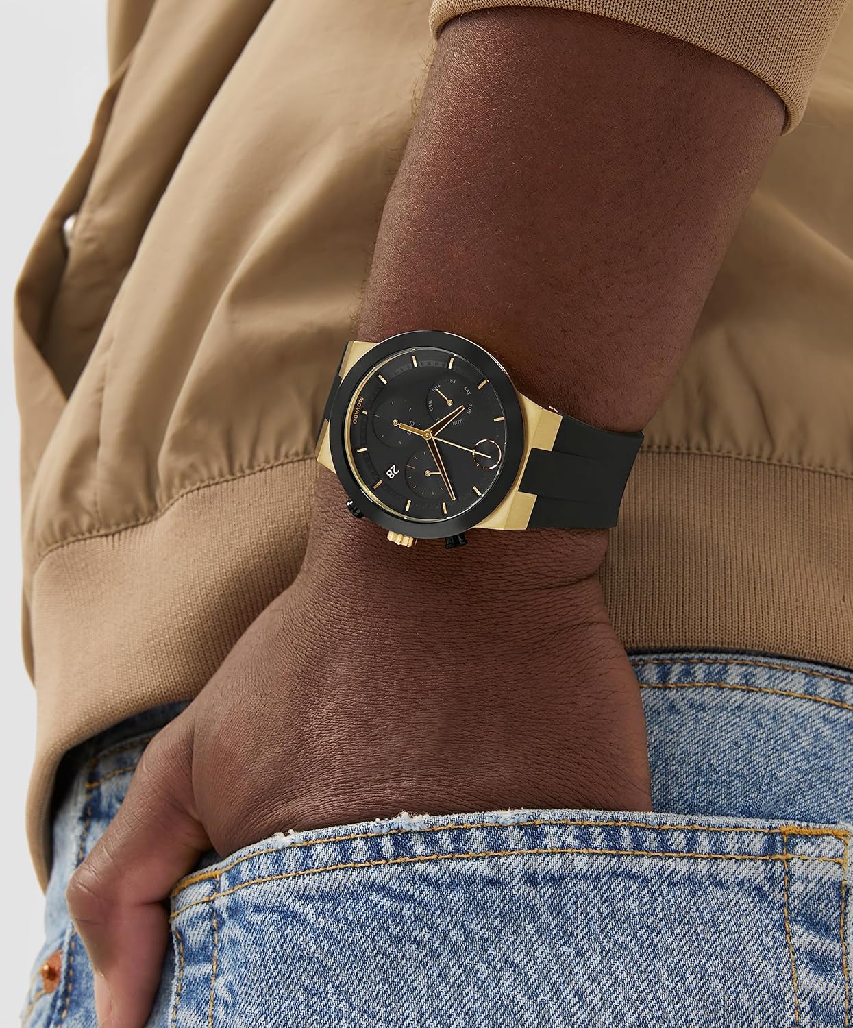 Movado Bold Fusion Men's Watch - Swiss Quartz Chronograph Movement, Silicone Strap - 5 ATM Water Resistance - Luxury Fashion Timepiece for Him - 44.50mm