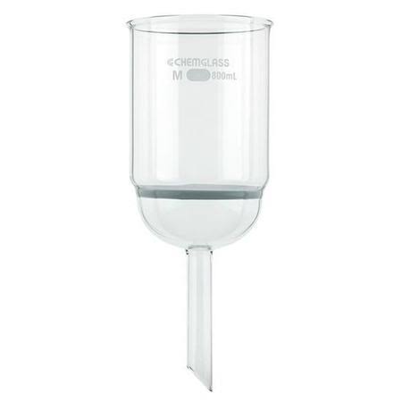 Chemglass - CG-1402-L-02 - Filter Funnel, Buchner, 80ml Medium Porosity, 75mm Height Above 40mm Disc, Stem 10mm OD x 75m Long