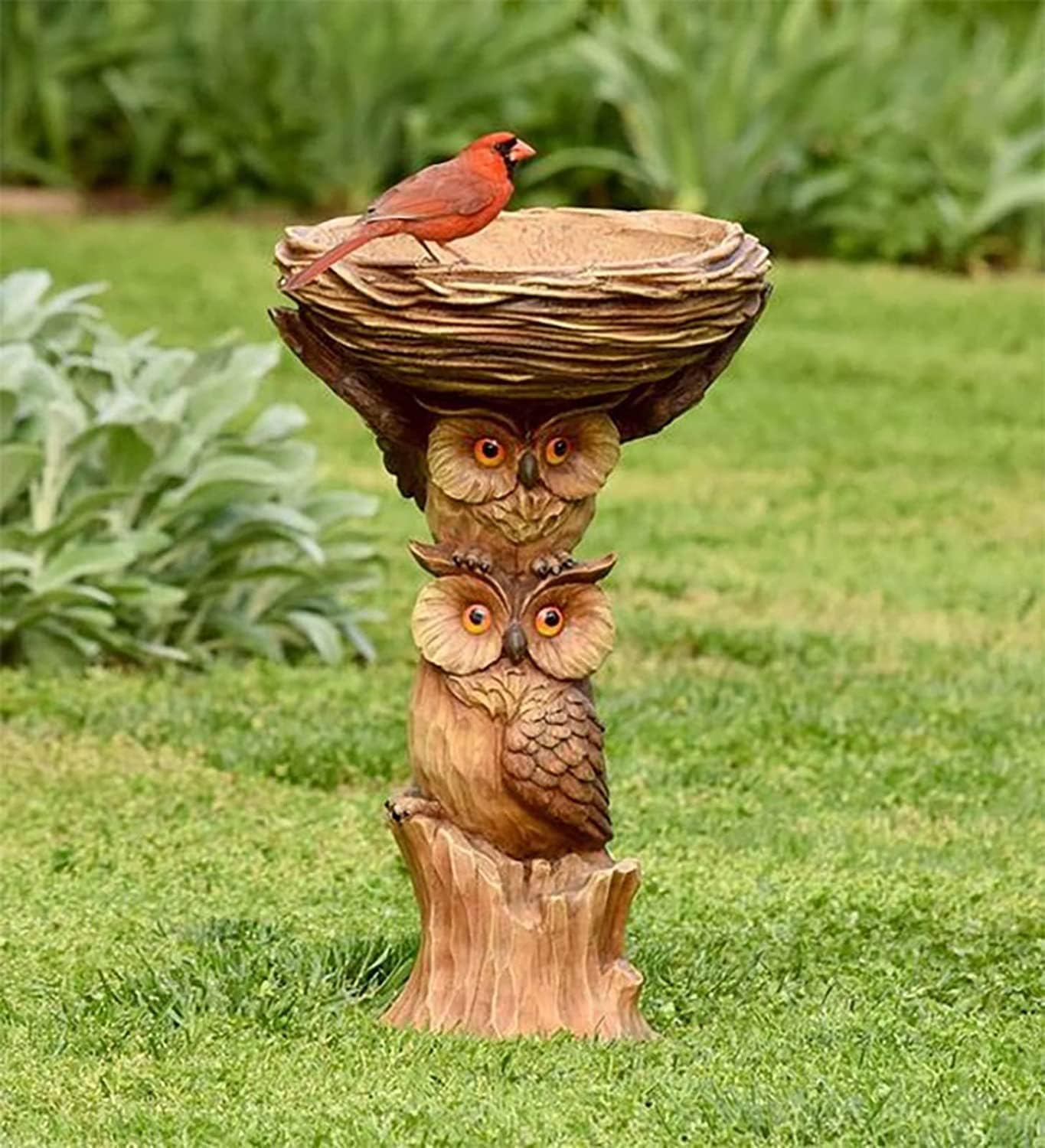 Resin Outdoor Bird Bath Bowl - Elegant Crafted Hummingbird Waterer for Garden Décor and Attracting Birds