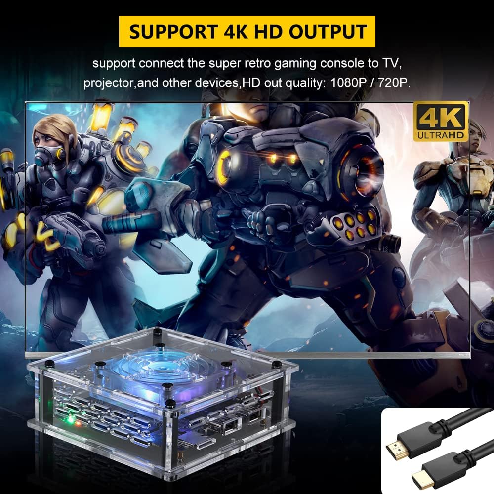 Super Console X Pro Max Arcade Box ,Dual System,70000+ Classic Games, Video Game Console, Suport 50+Emulators, 4K HD LAN/WiFi,Wireless Controllers