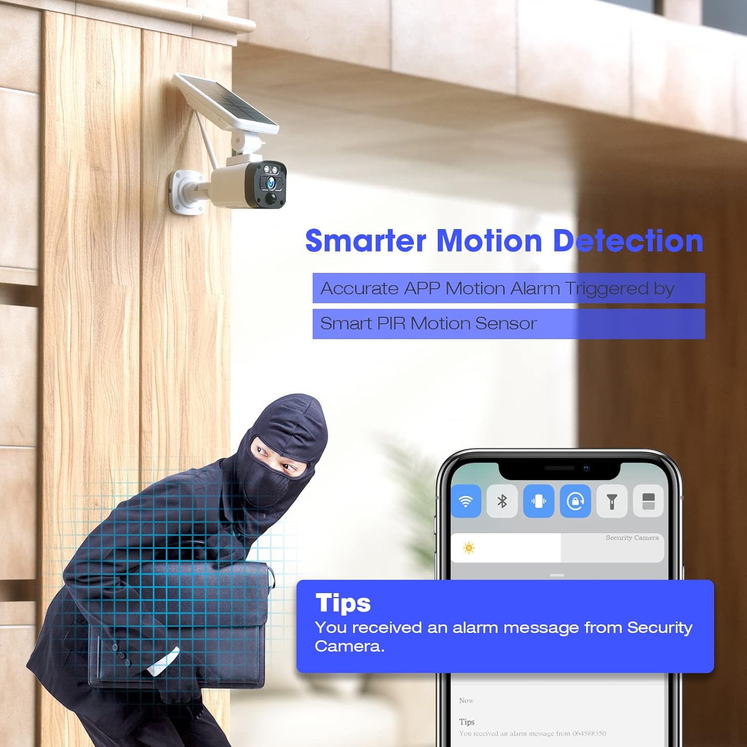 3MP Solar Security Camera System Wireless Outdoor for Home Surveillance, 4 Cameras Security System Solar Powered with Base Station, 2-Way Audio, PIR Motion Detection, Night Vision, IP65 Waterproof