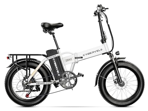 1000W Folding Electric Bike, 48V 20.8AH Large Removable Battery E-Bike, 30+MPH, 80 Miles Max Range, 20" Fat Tire Electric Bike for Adults, Adult Electric Bicycles for Commute