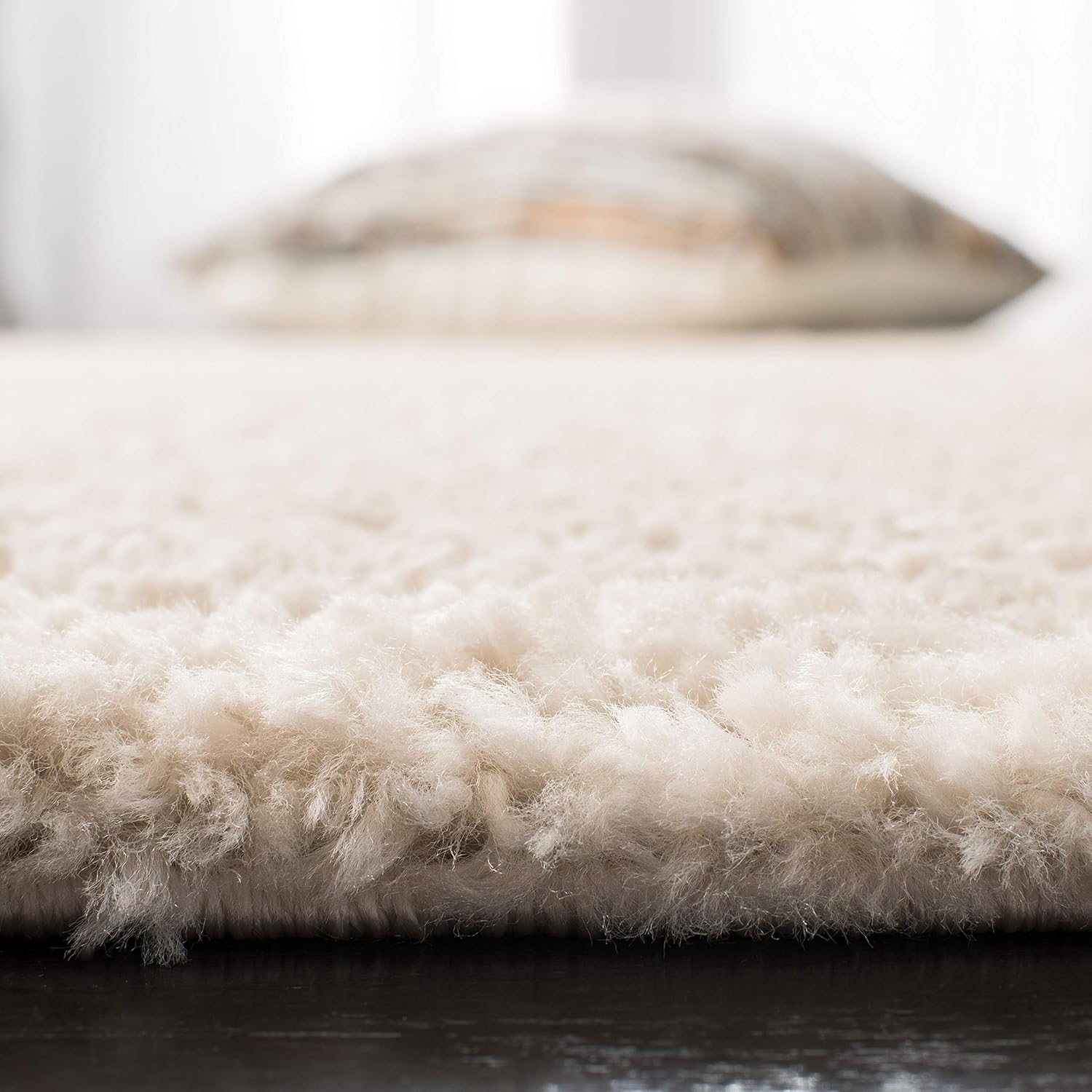 SAFAVIEH August Shag Collection X-Large Area Rug - 12' x 15', Beige, Solid Design, Non-Shedding & Easy Care, 1.2-inch Thick Ideal for High Traffic Areas in Living Room, Bedroom (AUG900D)