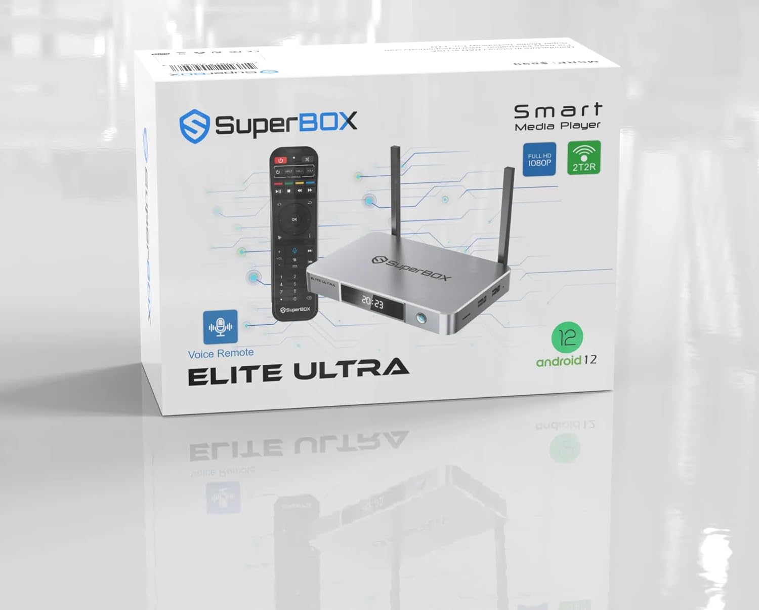 (Latest) 2024 Elite-Ultra Bundle 6K TV Box6k Ultra HD with Built-in Voice Control System - Includes Detailed Setup Guide by Seller and Voice Remote - Android 12, Quad-Core, 4GB RAM, 128GB Storage