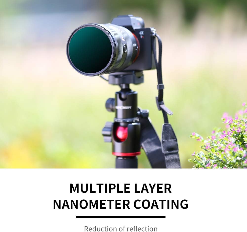 K&F Concept 77mm ND1000 (10-Stop Fixed Neutral Density Filter) ND Lens Filter, HD Hydrophobic Super Slim 28 Multi-Layer Coatings Glass Nano-X MRC Filter for Camera Lens Pack of 2