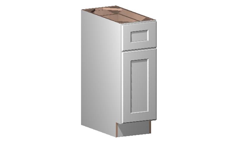 Wilora Hawthorne Shaker White 12x22 x 34.5x22 x 24x22 1 DOOR, 1 Drawer, 1 Shelf Base Cabinet | High-Density Fiberboard (HDF) SW-