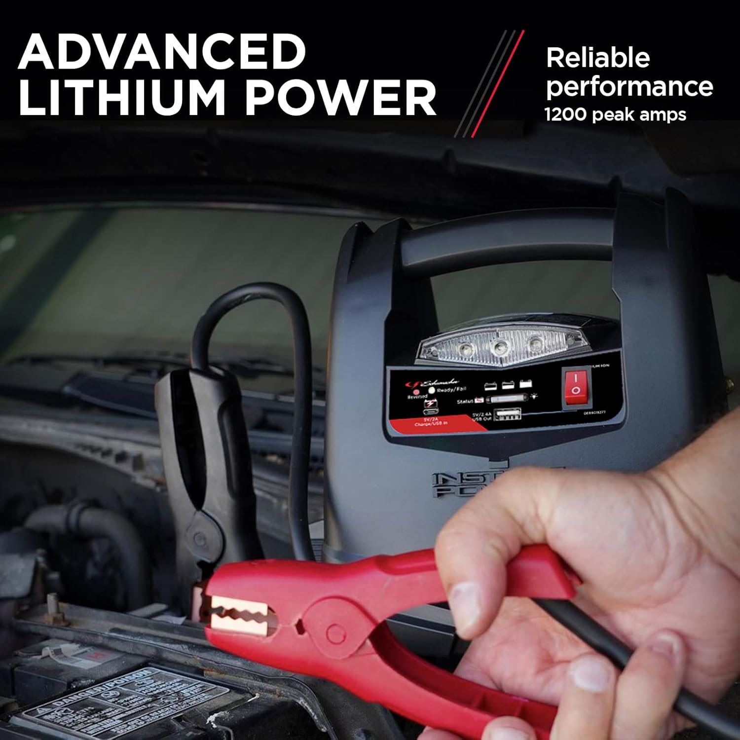 Schumacher SL1562 1200 Peak Amp 12V Lithium Jump Starter