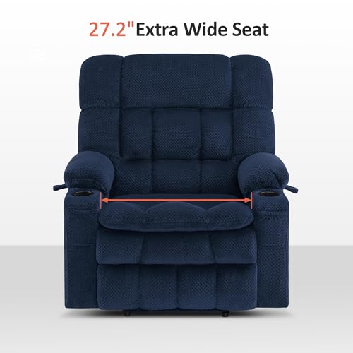 MCombo Dual Motor Power Lift Recliner Chair with Massage and Heat for Elderly People, Infinite Position, USB Ports, Cup Holders, Fabric 7890 (Medium-Regular, Burgundy)