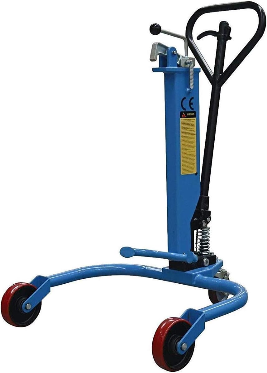 DAZONE Drum Picker, Industrial Hydraulic Oil Drum Truck/Cart, 550 lb Drum Lifter Industrial Drum Jack Transporter for Factories, Workshops, Warehouses, and Dock Operations