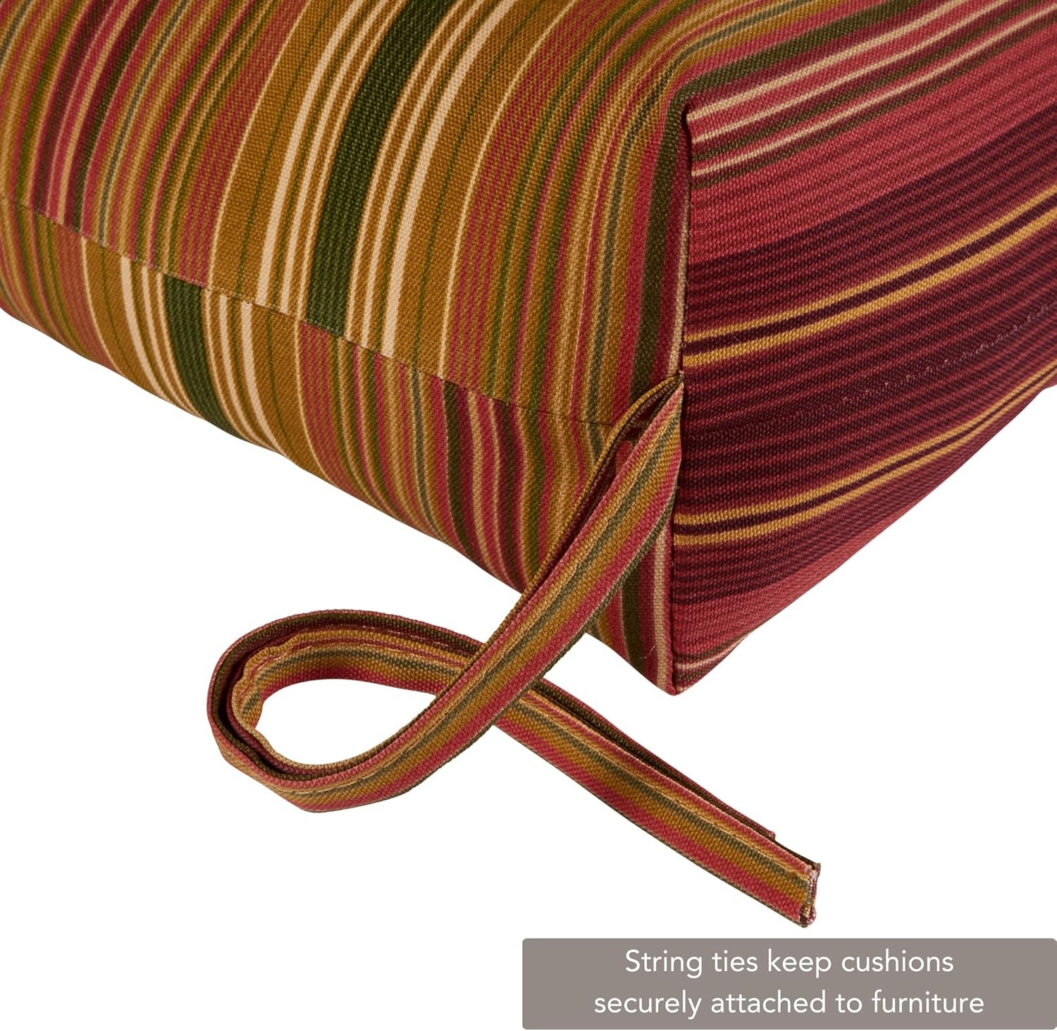 Greendale Home Fashions Outdoor 44 x 22-inch High Back Chair Cushion, Set of 2, Cinnamon Stripe 2 Count