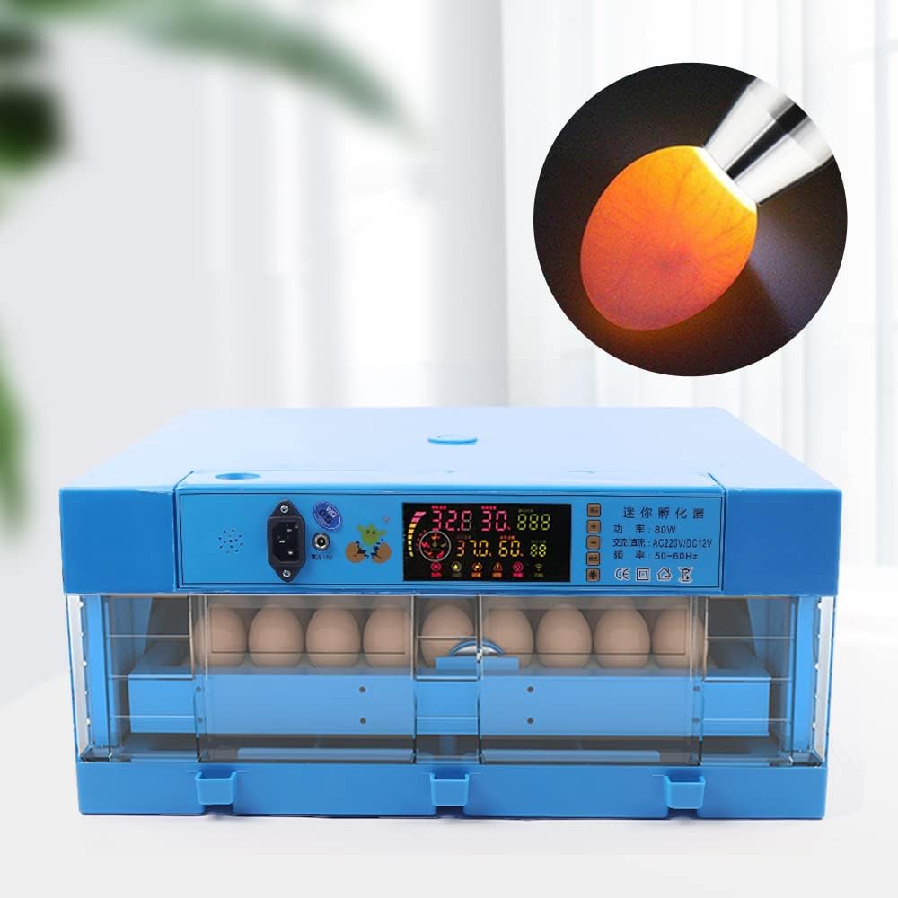 Egg Hatching Incubator 64 Eggs Automatic Egg Incubator Fully Automatic Digital Poultry Brooding Machine, Temperature Humidity Control & Automatic Egg Turner, for Chicken, Ducks, Birds & More