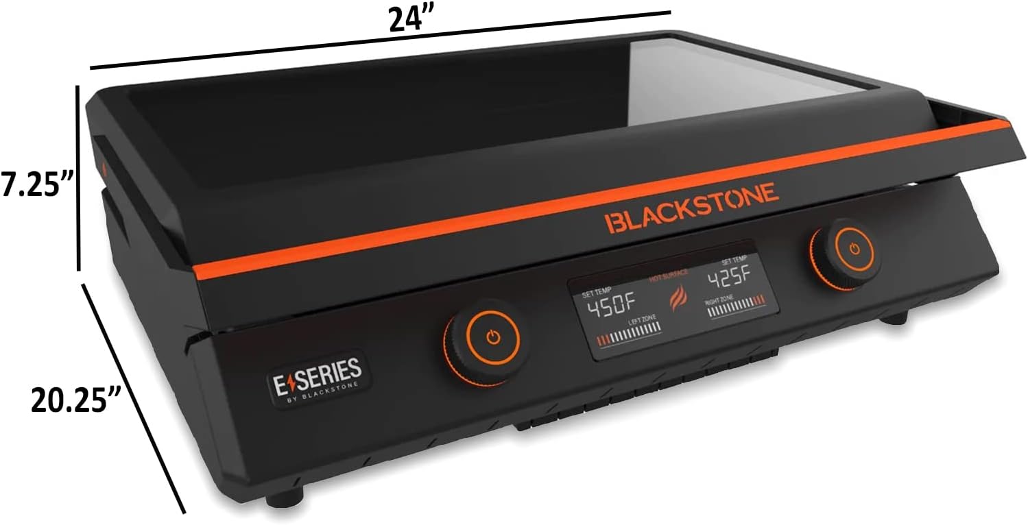 22 Inch Blackstone Electric Griddle Nonstick with Lid, 8001 E-Series Tabletop Large Griddle with Blackstone Griddle Accessories and Reusable Gloves and Cloth (8001-8202-GL-CL)