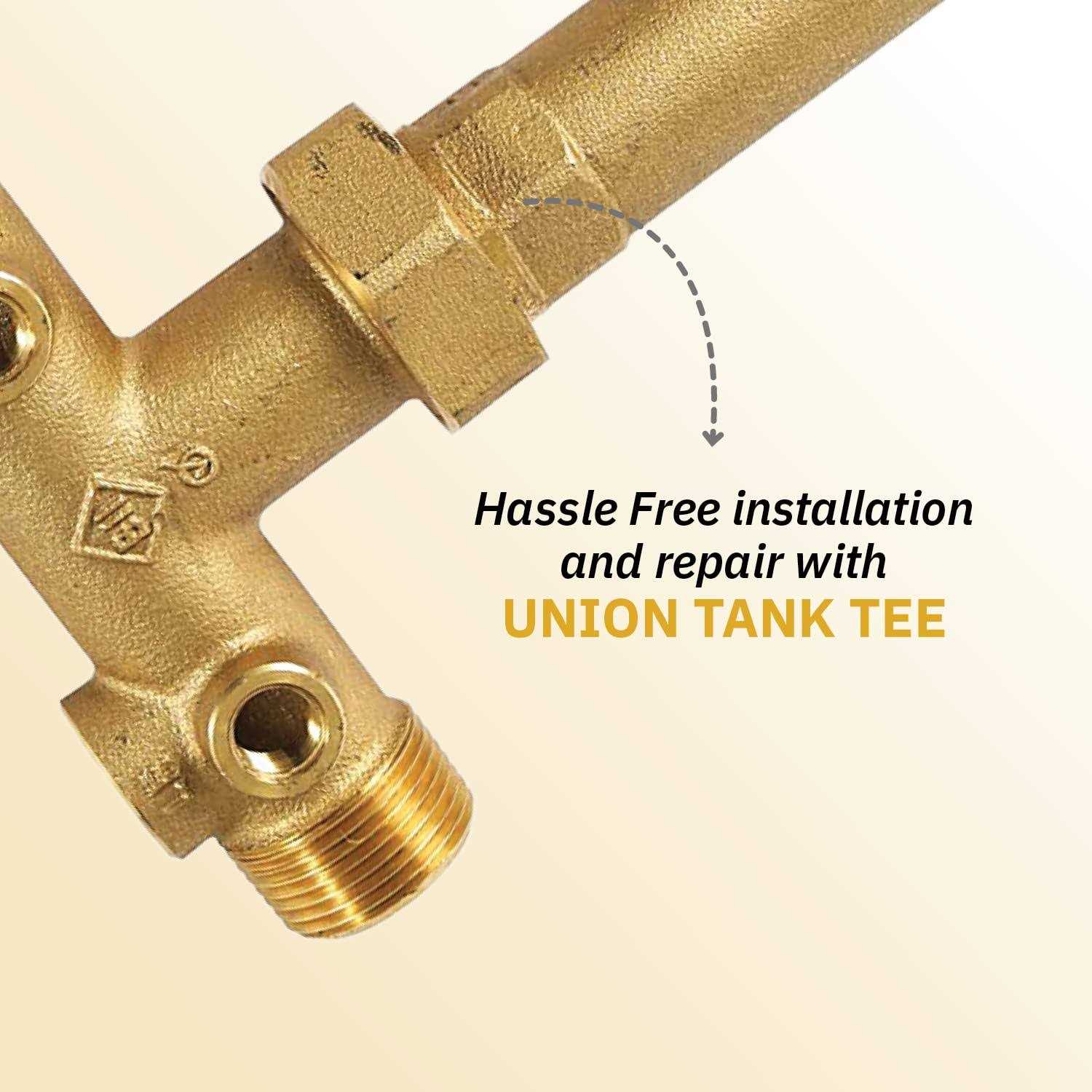 Plumb eeze Pressure Tank Installation Kit with 1′ Brass Union Tank Tee to fit Most Pressure Tanks with diameters up to 16