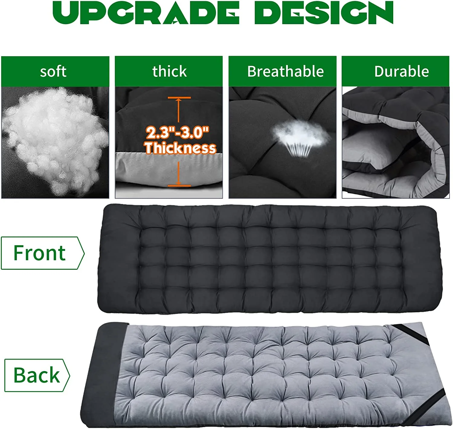 ABORON Oversized XL Folding Sleeping Cots for Adults, 900lb Loading Double-Layer 1200D, Heavy Duty Guest Bed W/Cushion & Carrying Bag