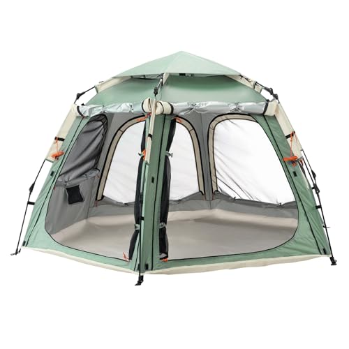 Tents for Camping 2 Person Waterproof Pop Up Camping Tent with Screen Porch 4 Ventilation Mesh Windows & 2 Doors Portable for Camping, Hiking, Beach, Backpacking, and Outdoors