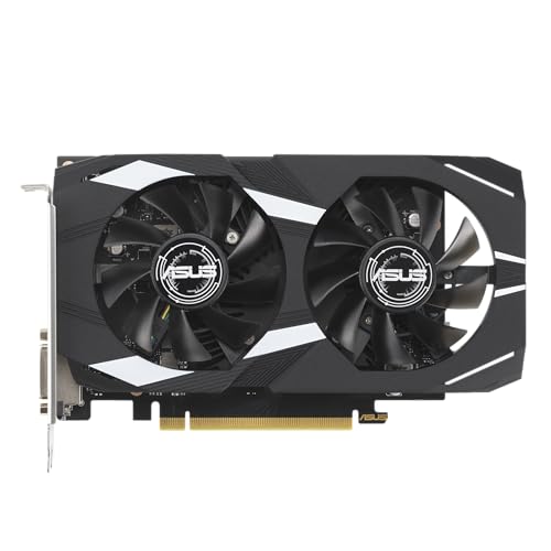 ASUS Dual NVIDIA GeForce RTX 3050 6GB OC Edition Gaming Graphics Card - PCIe 4.0, 6GB GDDR6 Memory, HDMI 2.1, DisplayPort 1.4a, 2-Slot Design, Axial-tech Fan Design, 0dB Technology, Steel Bracket