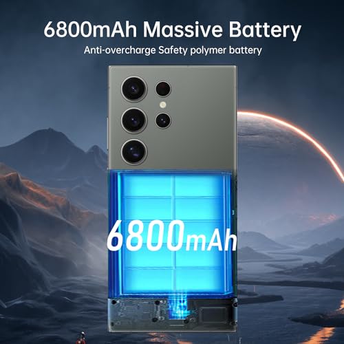 Yemjaw C24 Ultra 5G Smartphone,6+256GB Unlocked Phone, Android 13.0，48+108MP Zoom Camera,6.8" HD+ Display, Long Battery Life 6800mAh,Dual SIM 5G Cell Phone, Dual SIM,Build-in Pen Phone