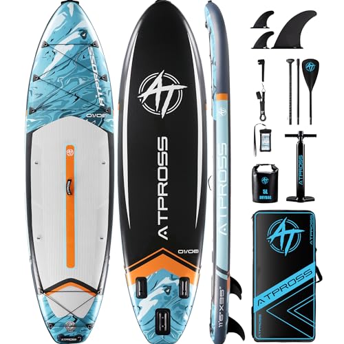 11'6"x35" Inflatable Paddle Board, 450lbs Extra Wide Stand Up Paddleboard for Adults with Premium SUP Accessories Kit & Backpack, Blow Up Kayak Non-Slip Stable Deck Boat for Yoga Fishing Surf