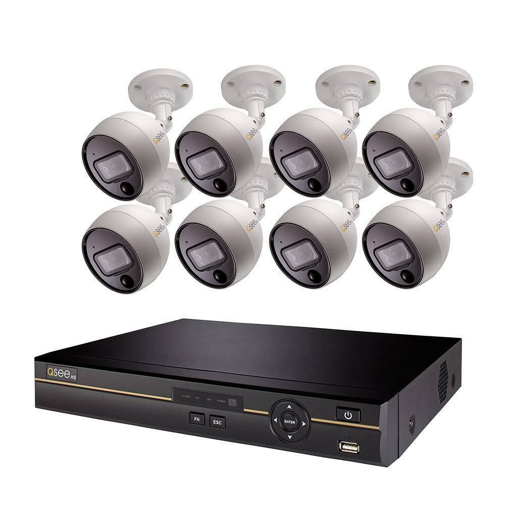 Q-see 16-Channel 2TB 4K Analog HD DVR with 8 Bullet Cameras Qc9916-8fl-2
