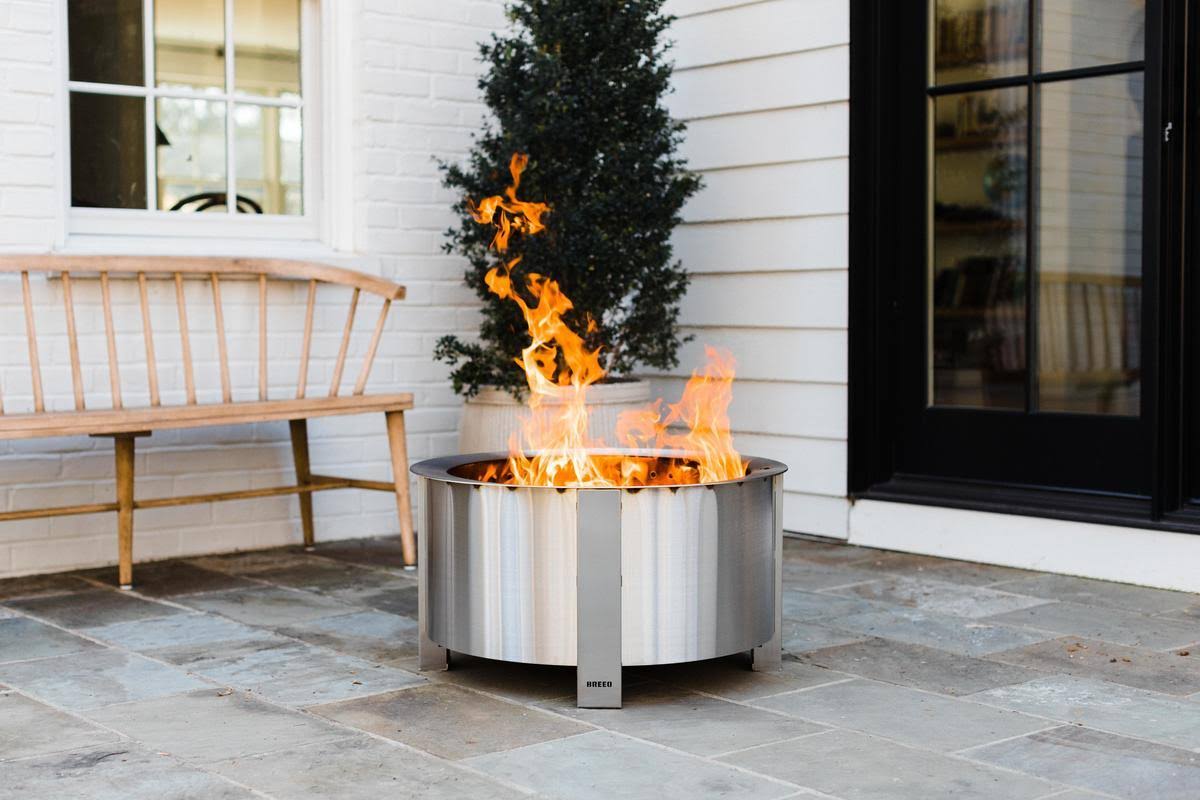 Breeo x Series 24 Smokeless Fire Pit | Stainless Steel | American Made