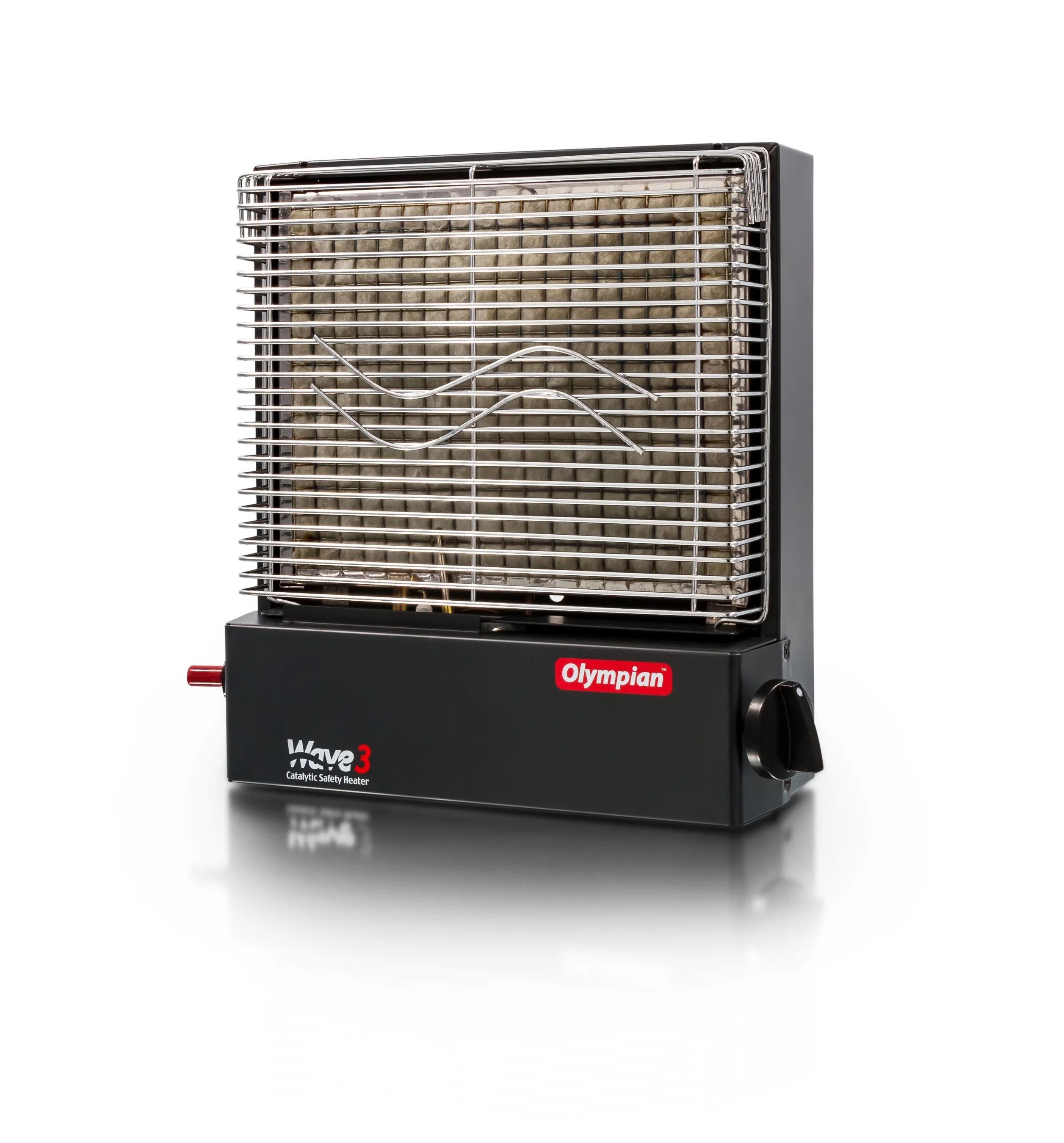 Camco Olympian RV Wave-3 LP Gas Catalytic Safety Heater, Adjustable 1600 to 3000 BTU, Warms 130 Square Feet of Space, Portable and Wall Mountable