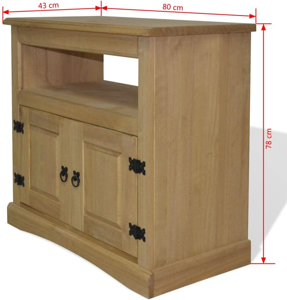 Rustic TV Cabinet, Flat-Screen TV Cabinet,Media Console,with Storage Space,for Living Room,Bedroom,Office,Entertainment Center,TV Cabinet Mexican Pine Corona Range 31.5"x16.9"x30.7"