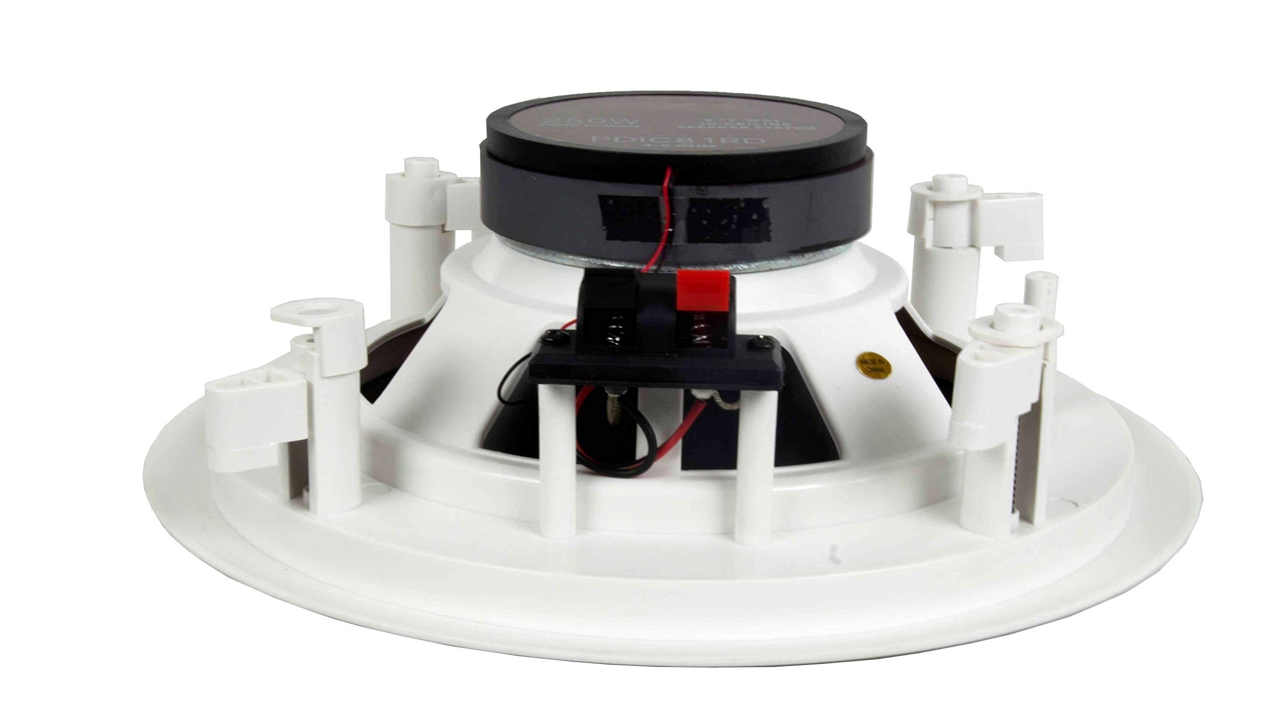 New Pyle Pdic81rd 8x22 1000W Round Wall and Ceiling Home Speakers 2 Pair