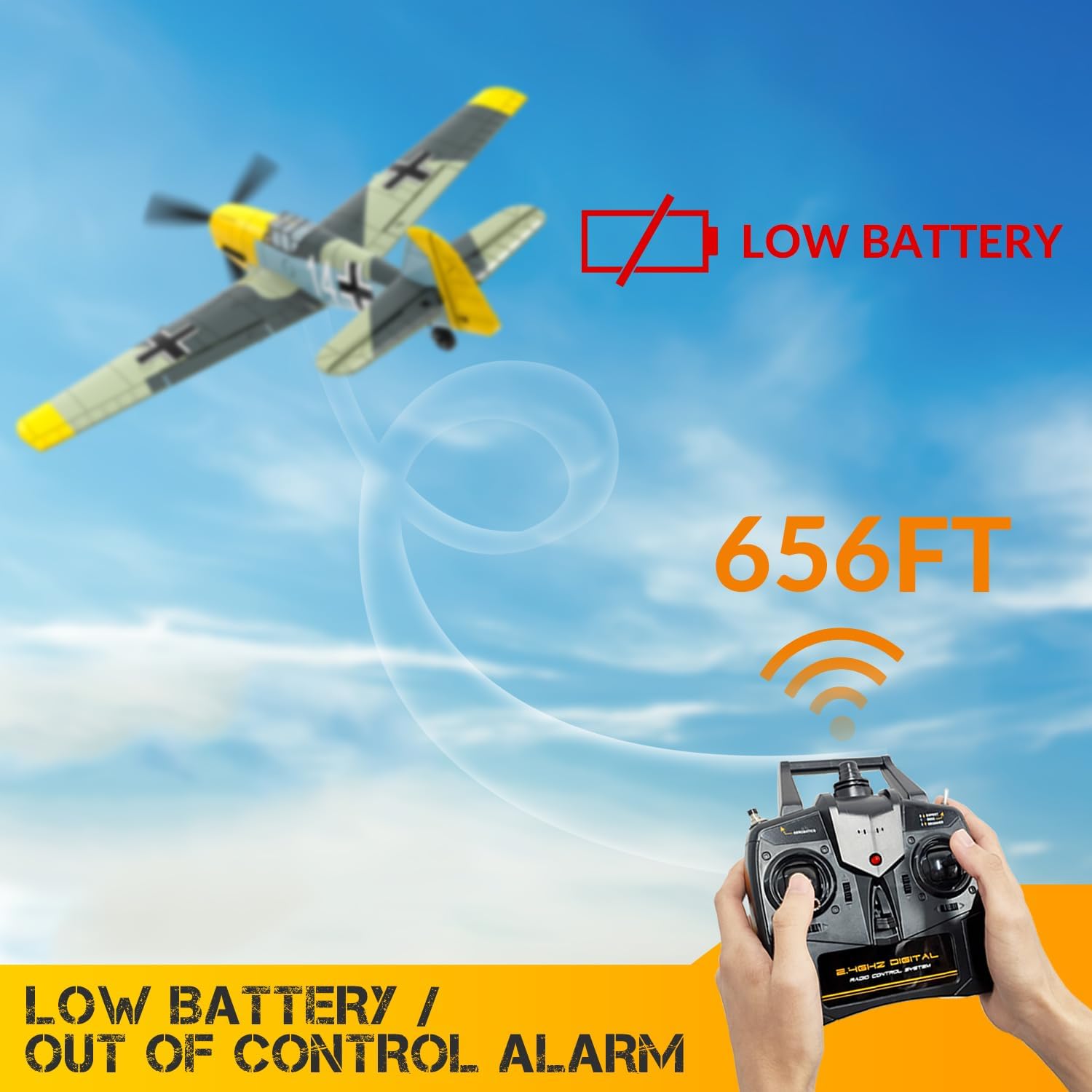 VOLANTEXRC RC Plane 4CH RC Airplane BF-109, andF4U Corsair Ready to Fly with Upgraded Canopy, Xpilot Stabilization System&One Key Aerobatic Function for Beginners, Adluts
