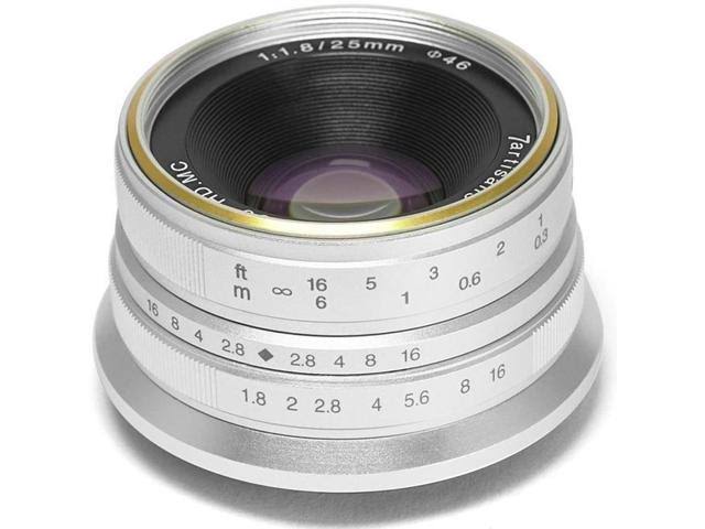 7artisans 25mm f/1.8 Manual Focus Prime Fixed Micro Four Thirds Lens (Silver)