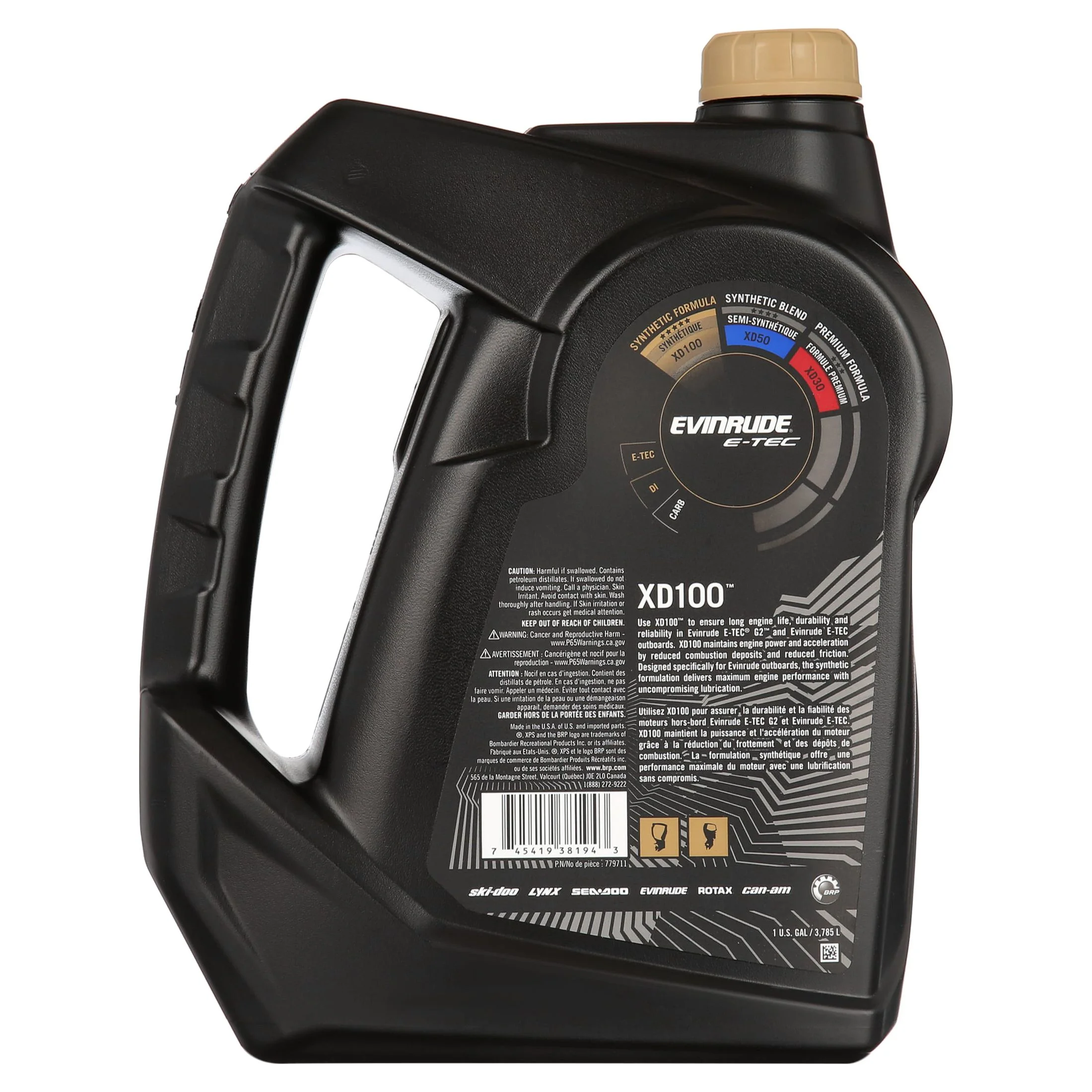 XPS Marine XD100 Synthetic 2-Stroke Engine Oil For Evinrude E-TEC, 1 Gallon