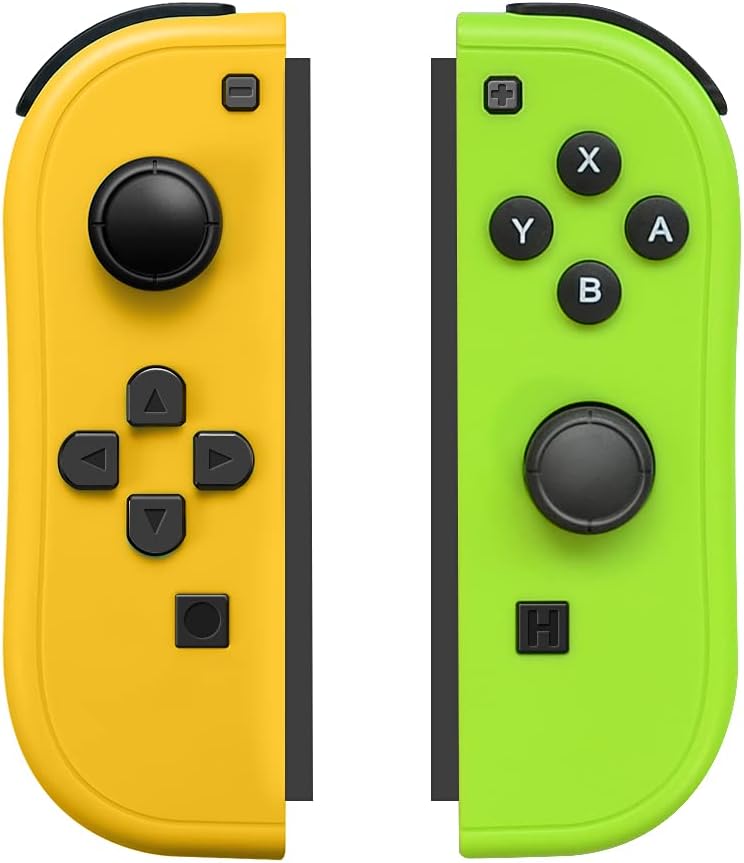 Joy-Pad Controller Compatible with Switch,Left and Right Controllers with Grip Support Wake-up Function(Transparent Black) Pack of 2