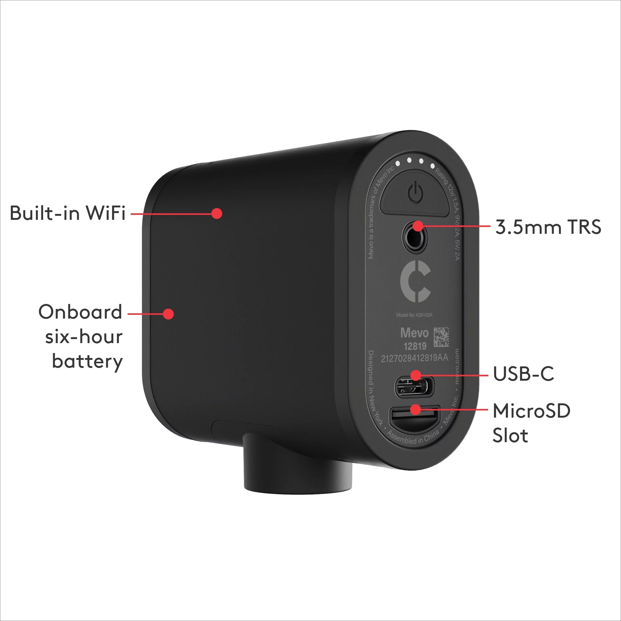 Logitech Mevo Start, Wireless Live Streaming Camera, 1080p HD Video Quality, Intelligent App Control, Stream via LTE or Wi-Fi - Black