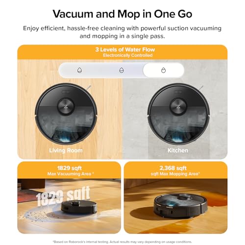 roborock Q5 Max+ Robot Vacuum with Self-Empty Dock, Upgraded from Q5+, 5500 Pa Suction, DuoRoller Brush, Hands-Free Cleaning for up to 7 Weeks, PreciSense LiDAR Navigation, App & Voice Control