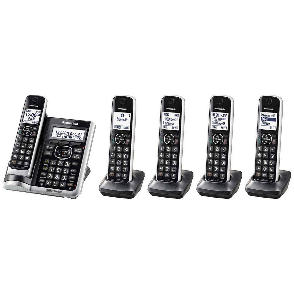 Panasonic Kx-tg885sk Dect 6.0 Link2Cell Bluetooth Enabled with Talking Caller ID Answering System Intercom Call Block 5 Handset