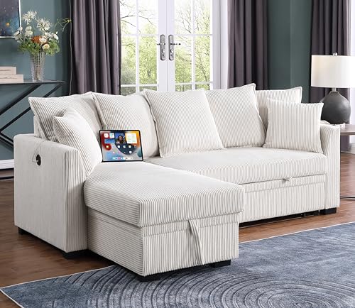 Oversized U-Shaped Sectional Sofa Couch Plush Corduroy Upholstered Modular Deep Seat Sofa&Couch Sectional W/Right Facing Chaise Lounge and 7 Toss Pillows for Home Apartment Living Room Furniture Sets