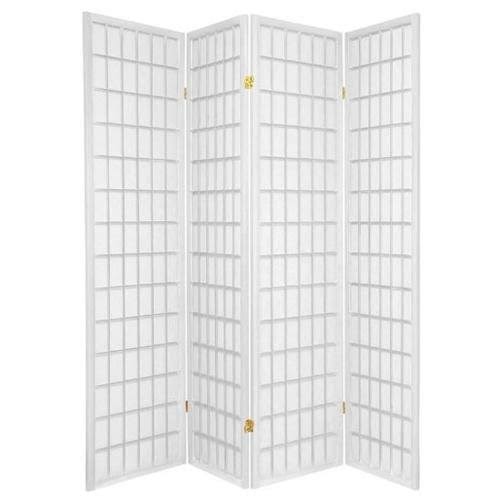 Legacy Decor 4-Panels Shoji Screen Room Divider, White 71x22 H x 70x22 W