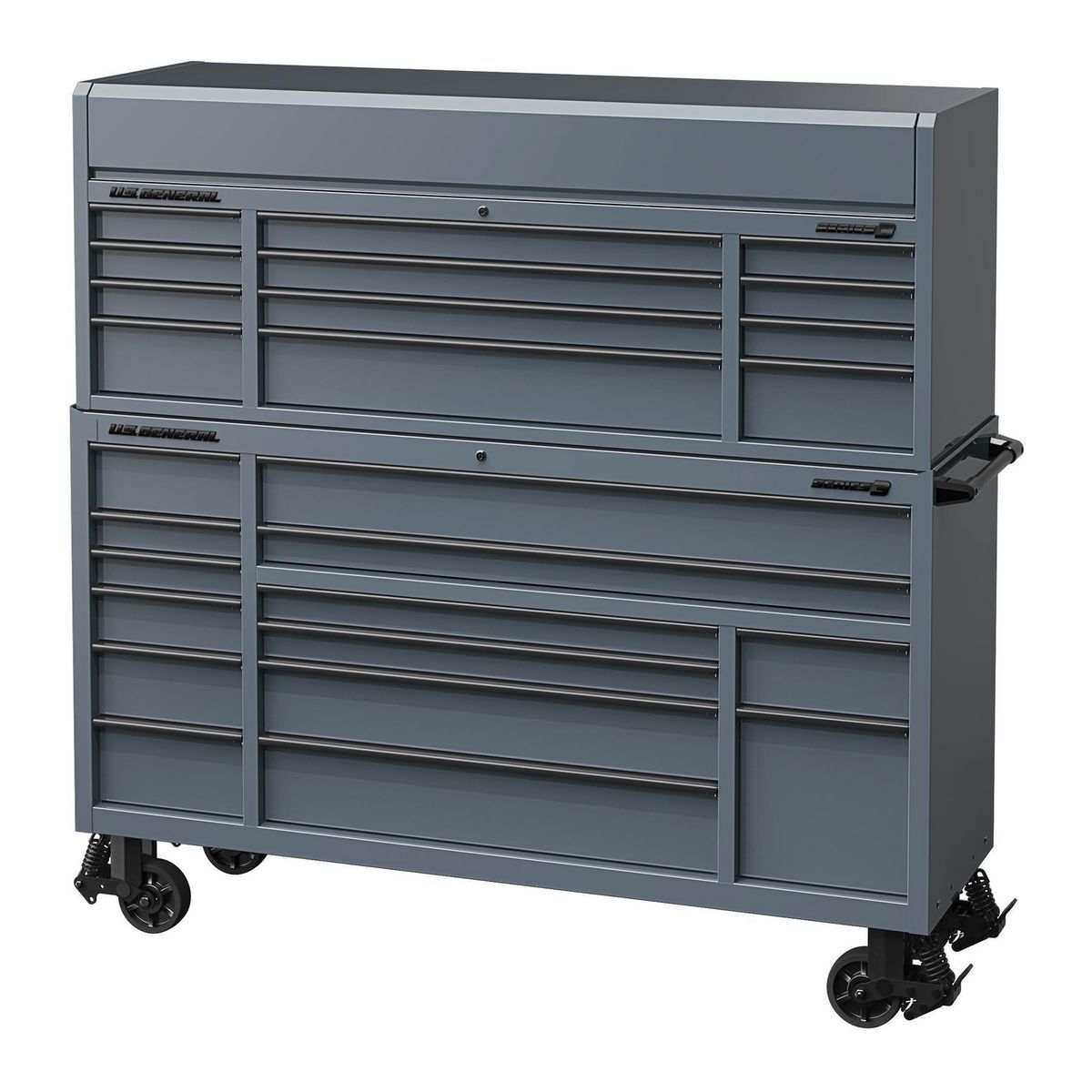 U.S. GENERAL 72 in. x 22 in. Triple-Bank Roll Cab, Series 3, Slate Gray