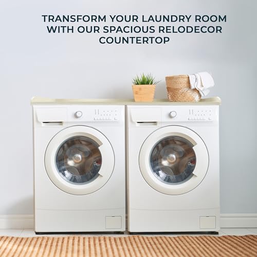 RELODECOR Washer and Dryer Countertop with Non-Slip Mat - Laundry Countertop Durable Melamine Finish for Laundry Room Organization