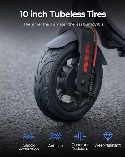 MEGAWHEELS Electric Scooter,500W Electric Scooter for Adults,31 Miles Range,10in Pneumatic Tires,10.4AH Battery,15.5 mph Speed,Escooter Smart APP Control for Commuting, Outdoor, Short Travel UL2272