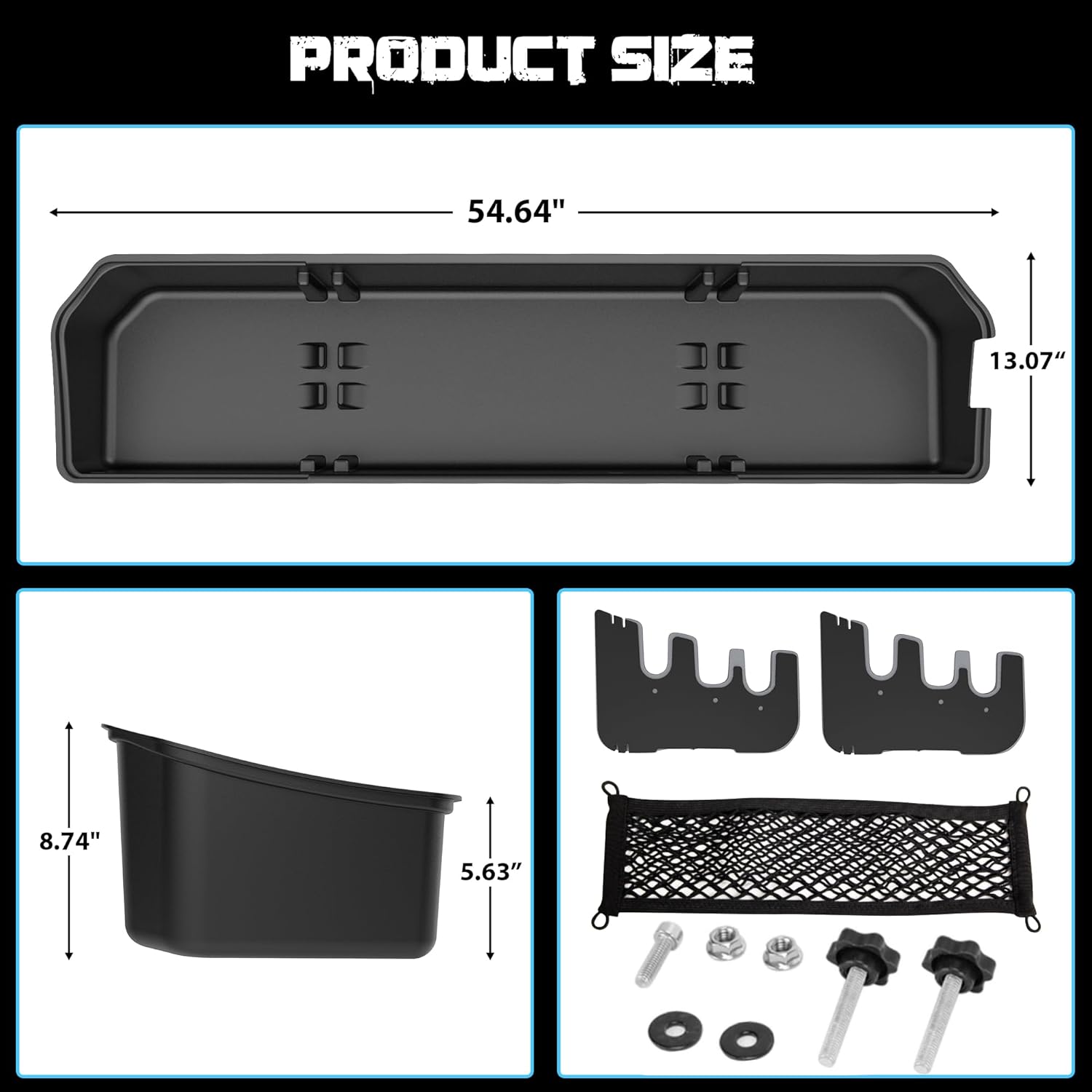 Underseat Storage Compatible with Ford F150(2015-2024)&Super Duty(2017-2024) SuperCrew/Crew Cab, Upgraded Rear Under Seat Organizer Cargo Box for F-150 F250 F350 F450 F550